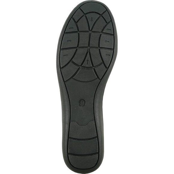 Women Black 6 Faux Leather Round Toe Removable Insole Wedge Slip-On Loafer - Picture 4 of 8